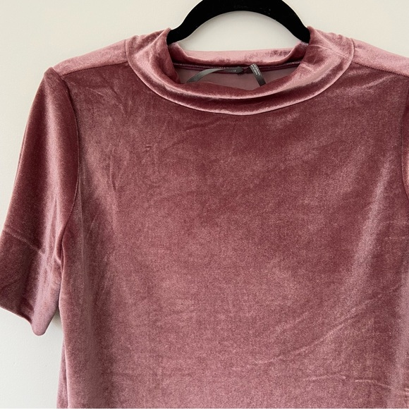 Anthropologie Pink Velvet Mock Neck Top size Small - Picture 7 of 10